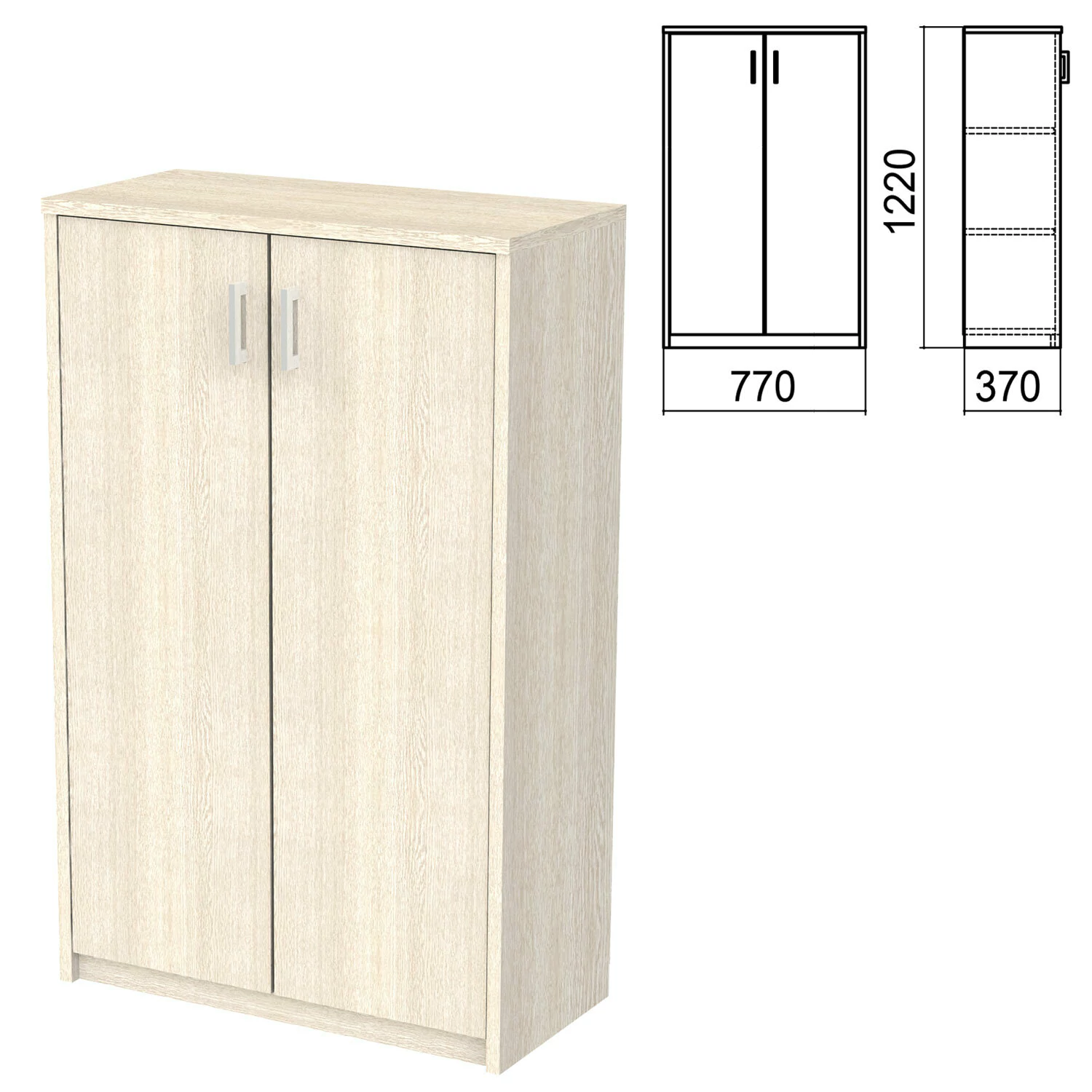 Шкаф закрытый "Арго", 770х370х1220 мм, ясень шимо (КОМПЛЕКТ) 981568