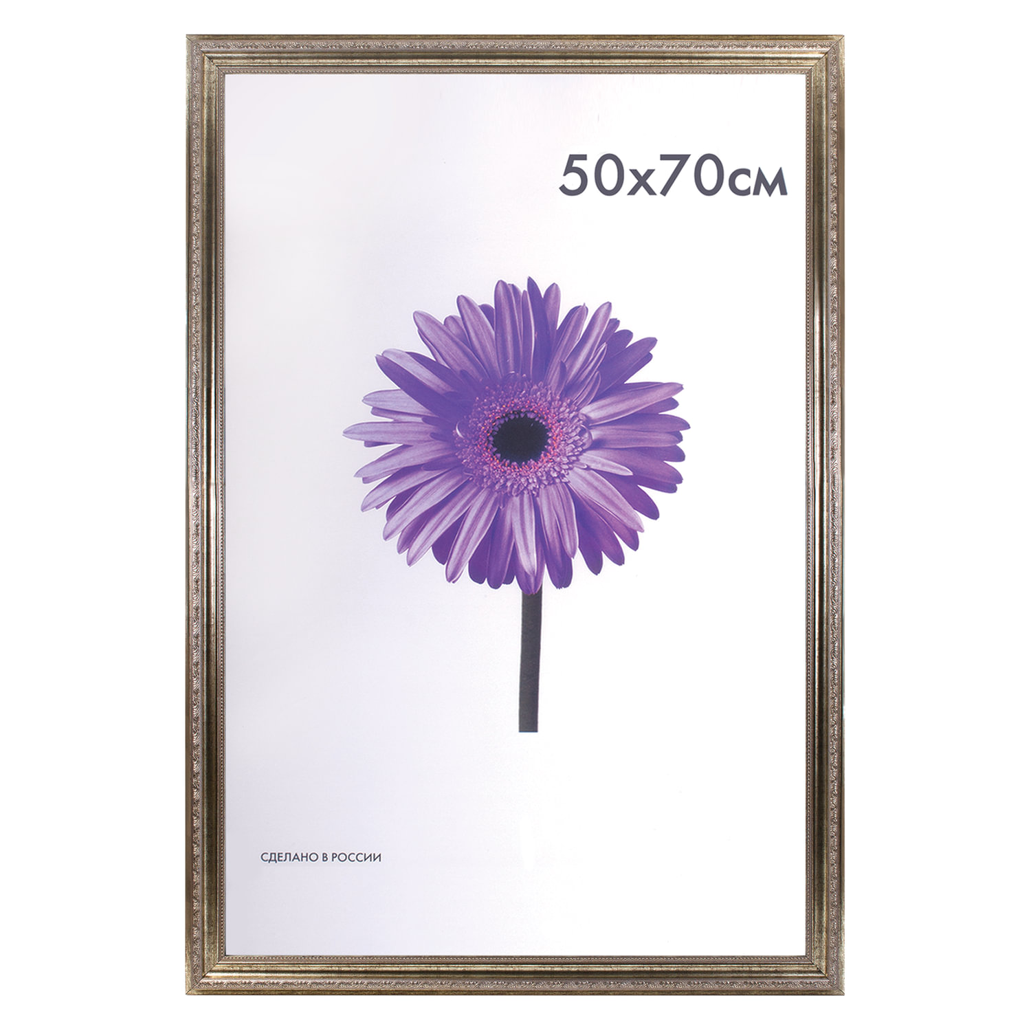Рамка премиум 50*70см, пластик, багет 33 мм, "Dorothy", серебро, 0023-50-3330 390735