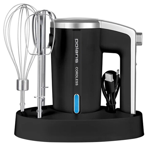 Миксер беспроводной POLARIS PHM 2024 CordLess, 200 Вт, 3 скорости, взбивание и перемешивание, черный, 55658 456728 - МСК «Форвард»