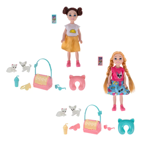 КУКЛА "Alisa Little Love", НАБОР, 2 питомца + 6 аксессуаров, 14,4 см, КОМПЛЕКТ 6ШТ АССОРТИ, 2 вида, 1TOY 666151 - МСК «Форвард»