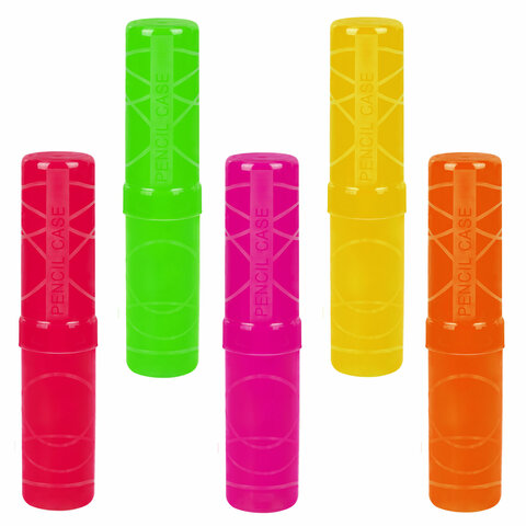 Пенал-тубус "Creative", пластиковый, 195х45 мм, 5 цветов ассорти, ПН35 103778