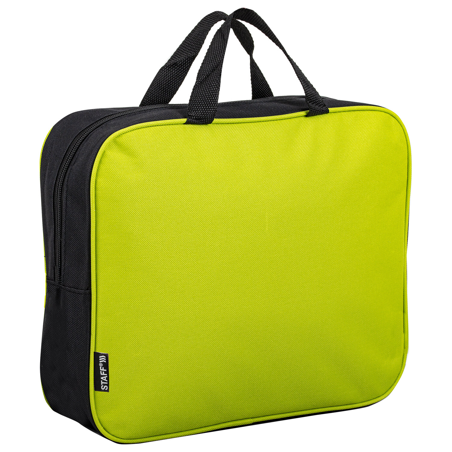 Папка на молнии с ручками STAFF EVERYDAY, А4, ширина 80мм, полиэстер, зеленая, 270742