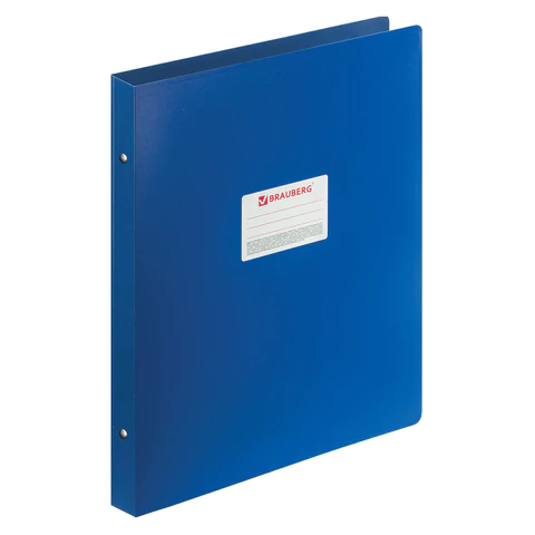 Папка на 4 кольцах БОЛЬШОГО ФОРМАТА А3, ВЕРТИКАЛЬНАЯ, 30мм, синяя, 0,8мм, BRAUBERG Cтандарт, 225765