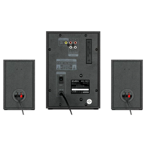 Колонки компьютерные SVEN MS-1821, 2.1, 44 Вт, Bluetooth, FM, USB, SD, черные, SV-020, SV-020774 263172 - МСК «Форвард»
