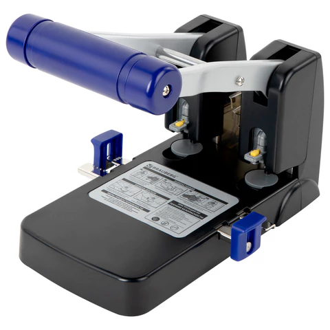 Дырокол металлический МОЩНЫЙ BRAUBERG "EXTRA Heavy duty", до 110 листов, черно-синий, 272721 - МСК «Форвард»