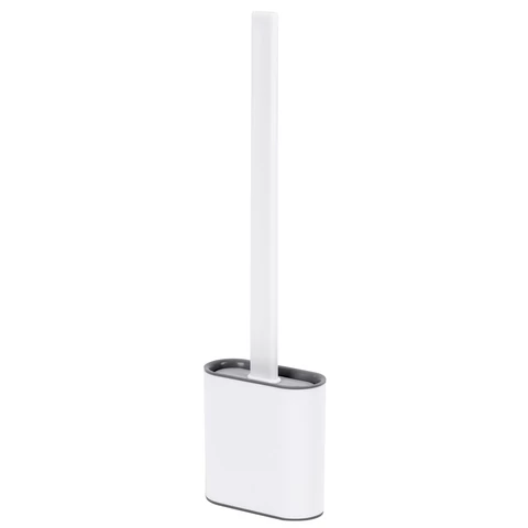 Ершик для унитаза силиконовый FLAT TYPE (плоский) напольный / настенный с креплением, LAIMA, 608131