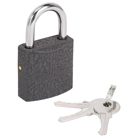 Замок навесной чугунный 25 мм "Стандарт", 2 ключа, ГРАНДМАСТЕР, 671289 - МСК «Форвард»