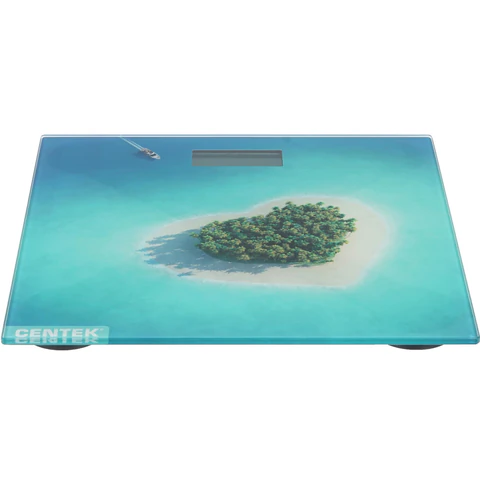 Весы напольные CENTEK CT-2428 "Остров", электронные, вес до 180 кг, квадрат, стекло, с рисунком, CT-2428 Остров 457576 - МСК «Форвард»