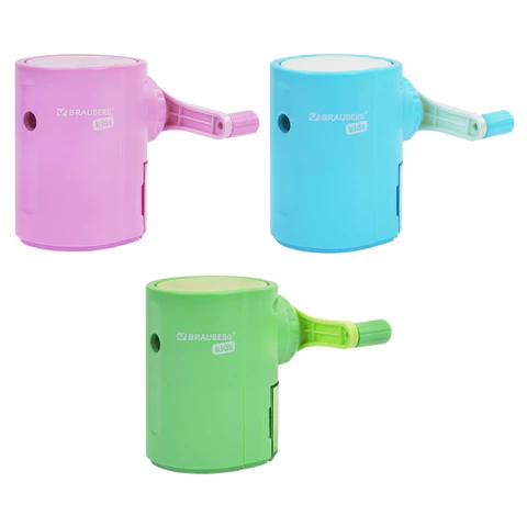 Точилка механическая BRAUBERG KIDS, для простых и цветных карандашей, цвет корпуса ассорти, 272006 - МСК «Форвард»