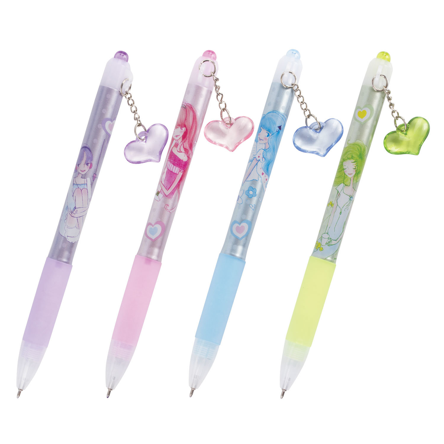 Ручка шариковая автомат. с грипом BRAUBERG First Love, СИНЯЯ, подвеска, корп.ассорти, 0,5мм, 141285