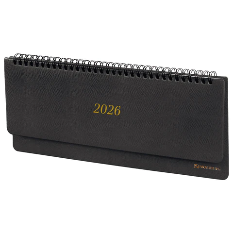 Планинг датированный 2026 305х140 мм BRAUBERG "Iguana", под кожу, черный, 117224 - МСК «Форвард»