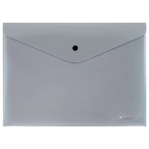 Папка-конверт с кнопкой СЕРЕБРИСТАЯ BRAUBERG "SILVER", А4, непрозрачная, ПРОЧНАЯ 0,2 мм, 272884 - МСК «Форвард»