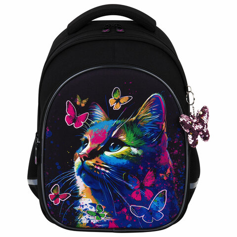 Рюкзак BRAUBERG OPTIMA, 2 отделения, с брелоком, "Butterfly catcher", СВЕТЯЩИЙСЯ, 36х27х18 см, Рюкзак BRAUBERG OPTIMA, 2 отделения, с брелоком, "Butterfly catcher", СВЕТЯЩИЙСЯ, 36х27х18 см, 272097 - МСК «Форвард»