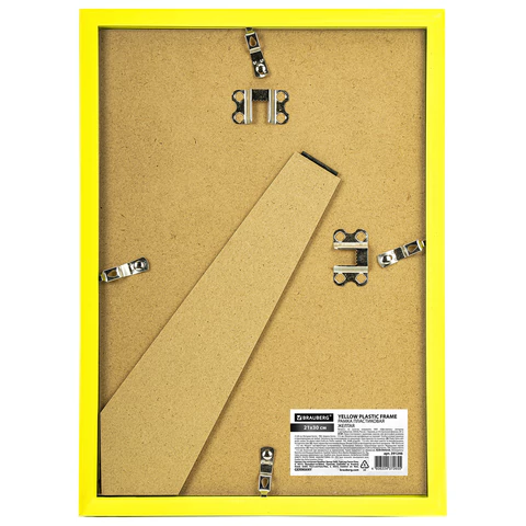 Рамка 21х30 см небьющаяся, багет 17,5 мм, пластик, BRAUBERG "Colorful", желтая, 391246 - МСК «Форвард»