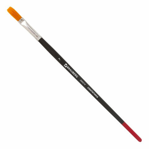 Кисть BRAUBERG синтетика, плоская, №7, 200214