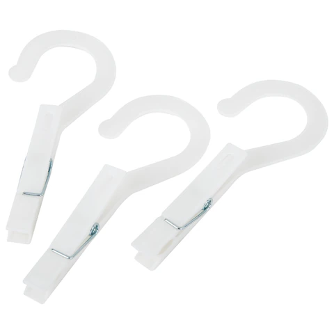 Прищепки бельевые с крючком 13 см, КОМПЛЕКТ 5 штук, пластик, белые, PRIMILA (ПРИМИЛА) EXTRA, 700518 - МСК «Форвард»
