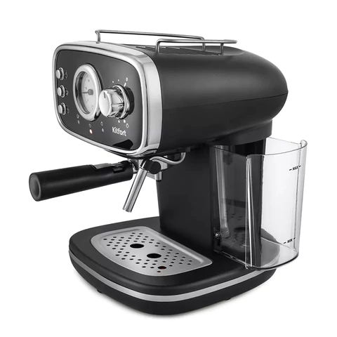 Кофеварка рожковая KITFORT КТ-736, 1100 Вт, объем 1,2 л, 15 бар, ручной капучинатор, черная 458166 - МСК «Форвард»