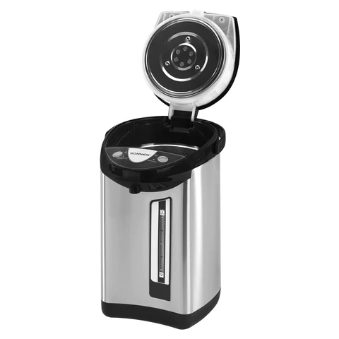 Термопот SONNEN TP-50, 5 л, 900 Вт, 1 температурный режим, 3 режима подачи воды, сталь, белый/серебро, 456711 - МСК «Форвард»