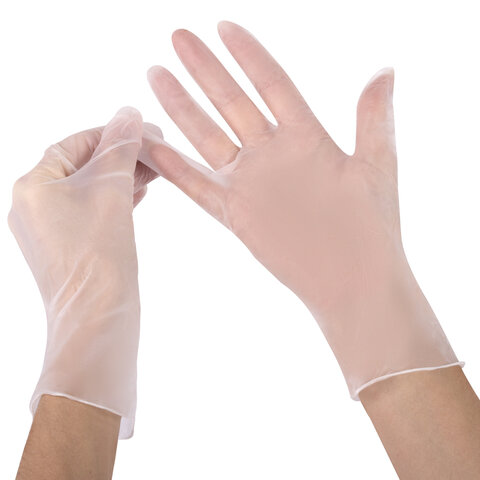 Перчатки виниловые смотровые 50 пар (100 штук), размер XL (очень большой), прозрачные, SFM, Германия 631523 - МСК «Форвард»