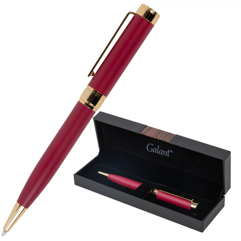 Ручка подарочная шариковая GALANT "Rossi", корпус красный, детали золото, узел 0,7 мм, линия письма 0,5 мм, синяя, 144172 - МСК «Форвард»