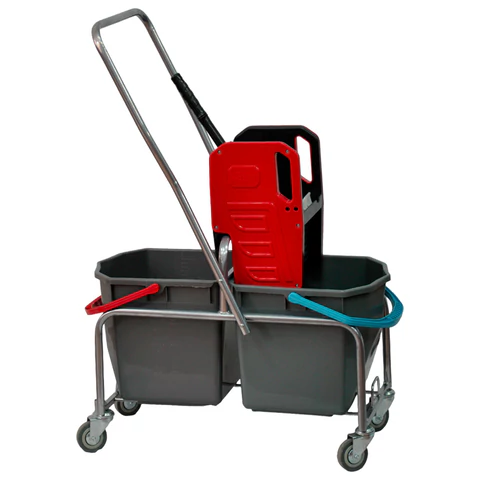 Тележка уборочная Eco-Force, 2 съемных ведра по 25 л, отжим, металлический каркас, бесшумные колеса, 22EF/2 609748 - МСК «Форвард»