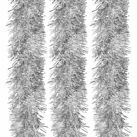 Мишура КОМПЛЕКТ 3 штуки, диаметр 100 мм, длина 2 м, серебристая, 592221 - МСК «Форвард»