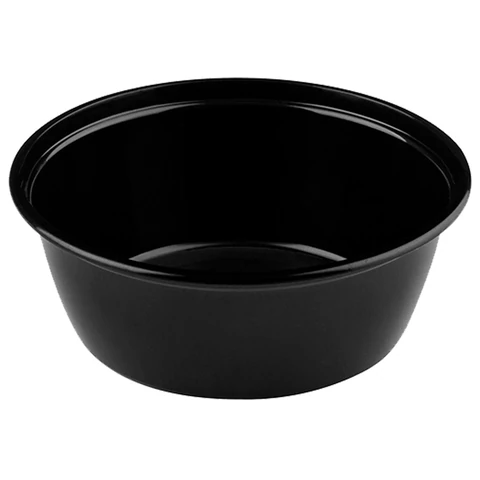 Контейнер одноразовый 950 мл, С КРЫШКОЙ, КОМПЛЕКТ 150шт круглый, диаметр 172 мм, черный/прозрачный, ПП, ВЗЛП, 1265Ч 609228 - МСК «Форвард»
