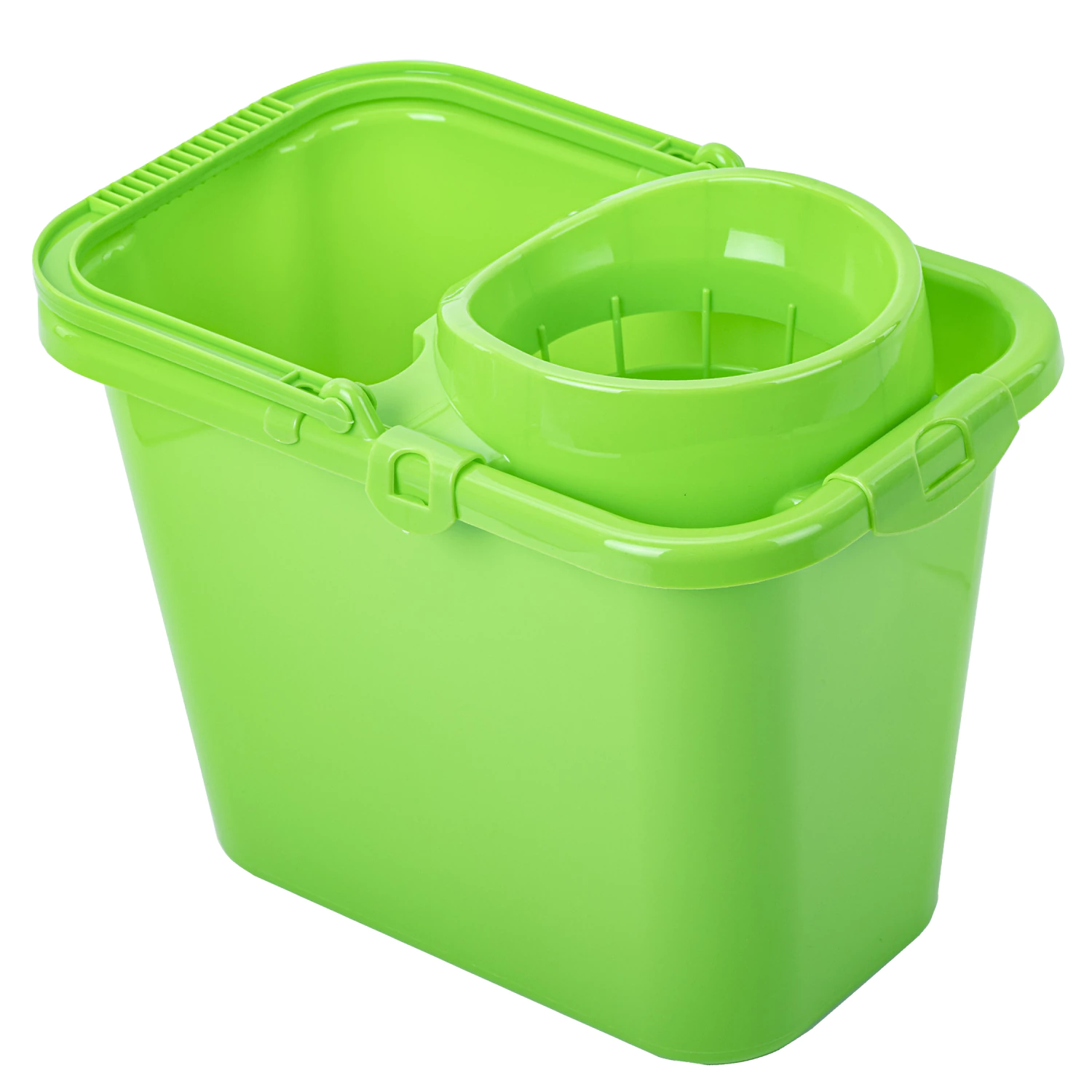 Ведро 9,5л для уборки КОМПЛЕКТ с ОТЖИМОМ (сетчатый) пластик, для веревочных и ленточных МОПов, IDEA, 602545