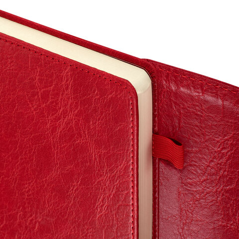 Ежедневник датированный 2026, А5, 145х213 мм, BRAUBERG "Jacket", под кожу, клапан, держатель, красный, 117401 - МСК «Форвард»