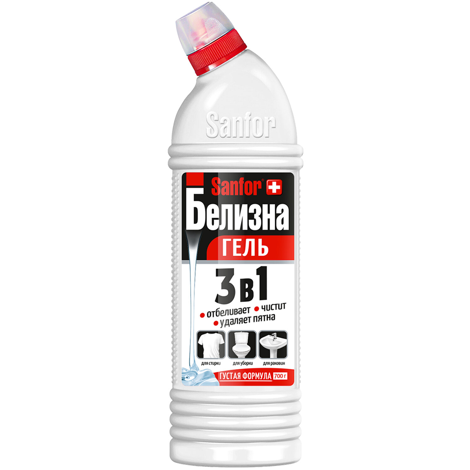 Средство для отбеливания и чистки тканей 700г Белизна SANFOR 3в1 (Санфор 3в1) гель,1966 601950