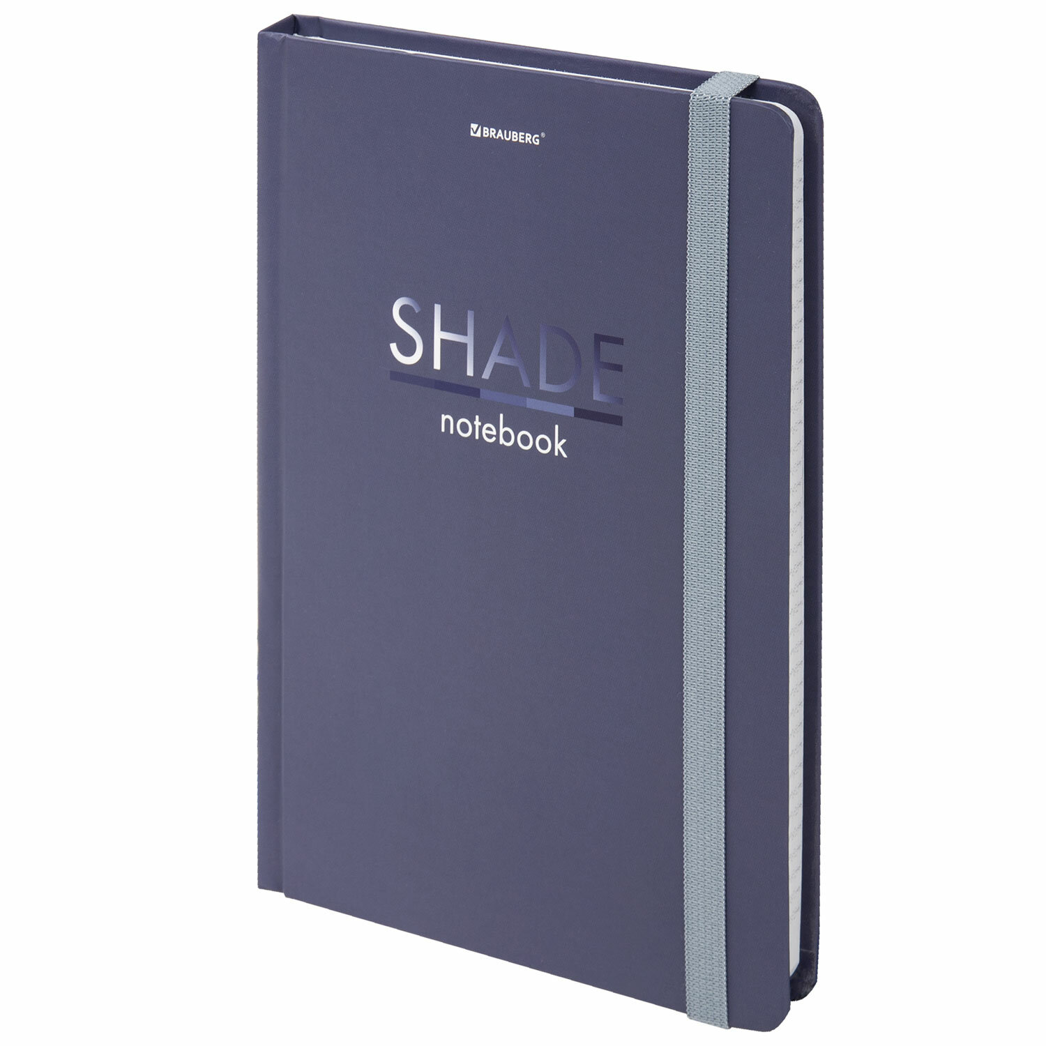 Блокнот с резинкой в клетку 96л, А5 145х203мм, твердая обложка, BRAUBERG, Shade, 113725