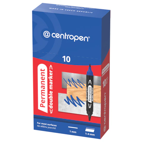 Маркер перманентный двусторонний CENTROPEN 1666, ЧЕРНЫЙ, круглый/скошенный, 1/1-4 мм, 616660112 152029 - МСК «Форвард»