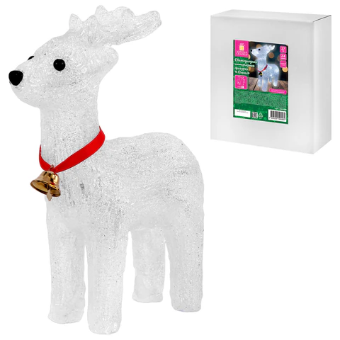 Фигурка LED "Олень", 27 см, 24 LED, холодный белый, батарейки, ЗОЛОТАЯ СКАЗКА, 592560 - МСК «Форвард»