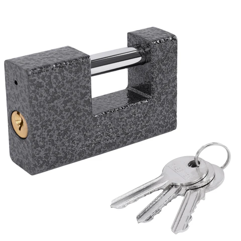 Замок навесной чугунный 90 мм "Гаражный" с полимерным покрытием, 3 ключа, RABBITEX (РАББИТЕКС), 671303 - МСК «Форвард»