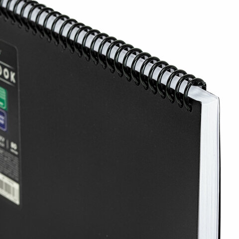 Блокнот БОЛЬШОГО ФОРМАТА А4, 80 л., обложка пластик, клетка, BRAUBERG "Metropolis", ЧЕРНЫЙ, 115577 - МСК «Форвард»