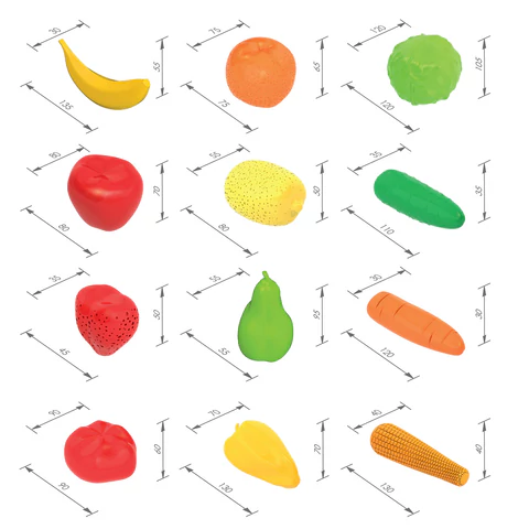 Набор игрушечный "Фрукты и Овощи", пластиковый, 13 предметов, НОРДПЛАСТ, 437 666469 - МСК «Форвард»