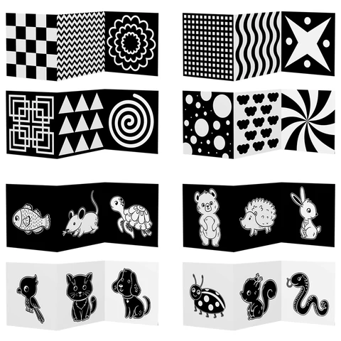 Карточки для новорожденных 6 книжек-гармошек ДЛЯ РАЗВИТИЯ ЗРЕНИЯ С ПЕЛЕНОК, ЮНЛАНДИЯ, 691023 - МСК «Форвард»