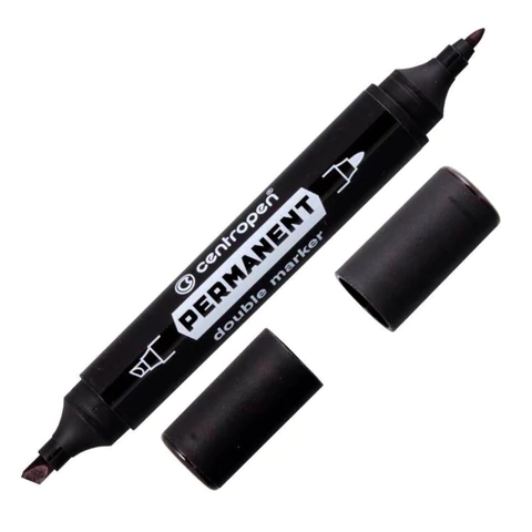 Маркер перманентный двусторонний CENTROPEN 1666, ЧЕРНЫЙ, круглый/скошенный, 1/1-4 мм, 616660112 152029