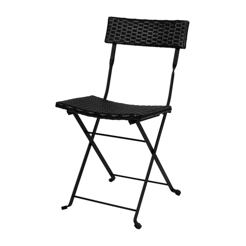 Комплект складной мебели (стол и 2 стула) NOSTRESS (НОСТРЕСС) "Wicker FS-020", металл черный, искусственный ротанг, 680061 - МСК «Форвард»