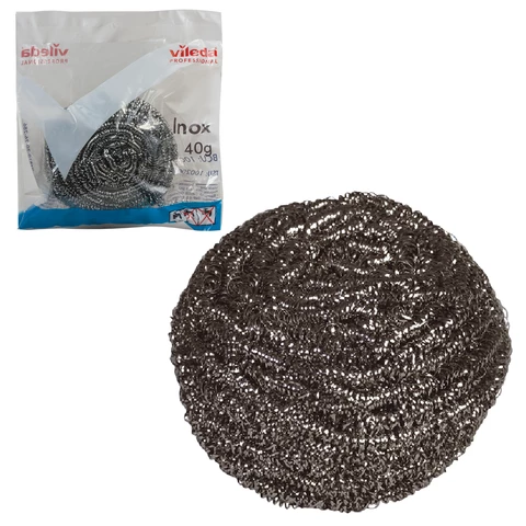 Губка металлическая VILEDA Professional "Инокс", для стойких загрязнений, нерж.сталь, вес 40г, 100787 602098