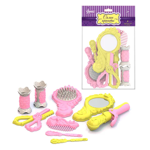Набор парикмахерский "Маленькая принцесса", 9 предметов, пластик, цвета ассорти, НОРДПЛАСТ, 647/2 666466