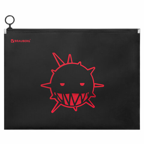 Папка для тетрадей BRAUBERG А4, 1 отделение, пластик, на zip-lock-молнии, "Danger", 272105 - МСК «Форвард»