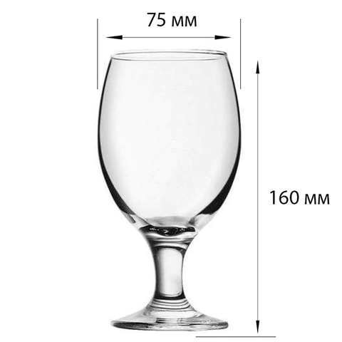 Бокал для пива на ножке, 400 мл, КОМПЛЕКТ 3 штуки, стекло, PASABAHCE "БИСТРО", фирменная подарочная упаковка, 44417 700570 - МСК «Форвард»