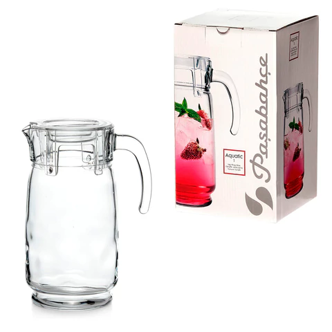 Кувшин прозрачный с крышкой, объем 1650 мл, стекло, PASABAHCE "АКВАТИК", фирменная подарочная упаковка, 43324 700578