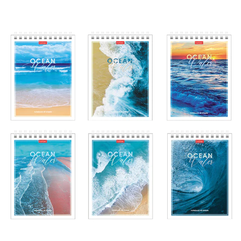 Блокнот МАЛЫЙ ФОРМАТ А6, 40 л., гребень, картон, клетка, HATBER, "Аквалайф", 080473, 40Б6В1гр 117648 - МСК «Форвард»