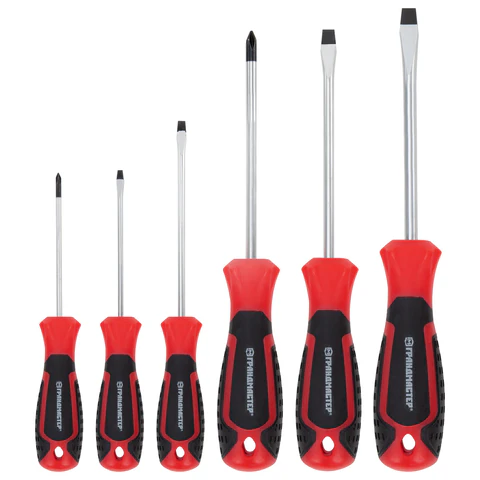 Набор отверток SL/PH, 6 шт., CrV, двухкомпонентные рукоятки, ГРАНДМАСТЕР, 671328 - МСК «Форвард»