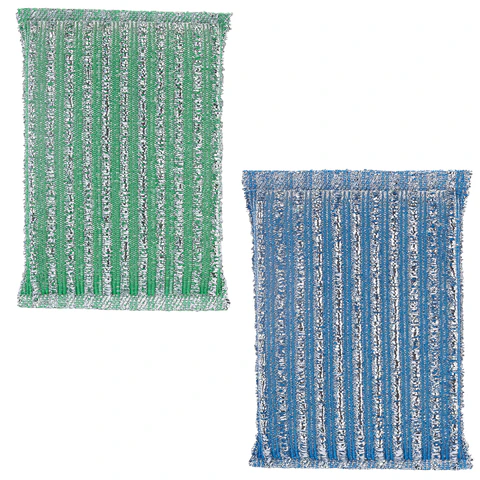 Губка-скрабер 13х8,5х1,5 см, поролон + абразивная оплетка, КОМПЛЕКТ 2 штуки, посуда, уборка, LAIMA, 700057 - МСК «Форвард»