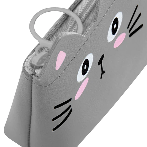 Пенал ЮНЛАНДИЯ ЮНИОР, 1 отделение, искусственная кожа, "Gray kitty", 20х9х7 см, 273819 - МСК «Форвард»