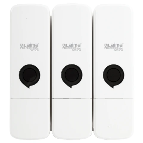 Дозатор тройной 3 х 0,3 л для жидкого мыла/шампуня/геля LAIMA PREMIUM, НАЛИВНОЙ, белый, 609500 - МСК «Форвард»