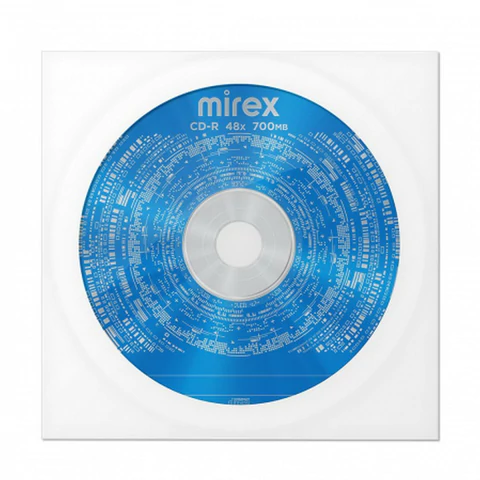 Диск CD-R MIREX, 700 Мб, 48x, бумажный конверт, 1 штука, UL120051A8C 1122478